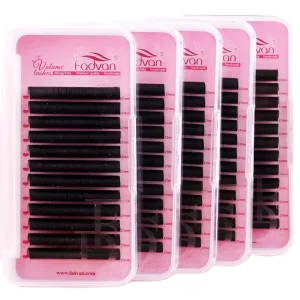 0.05 CC 8mm 25mm Russian Volume Eyelash Extension Pesta As Matte Black Mink Lashes 0.03 Cashmere Lash Trays