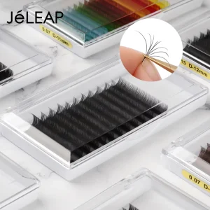 0.07 PBT Eyelashes Natural Easy Fan Camellia Matte Black Fluffy Volume Lash Extensions