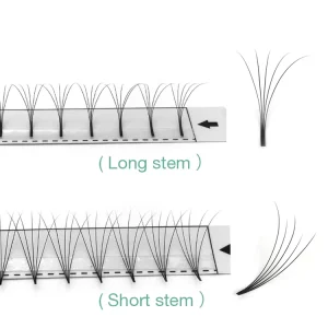 0.07mm Korea Premade Russian Volume Lashes Super Fans Needle Point Stem Narrow Base Lightweight Mega Volume Premade Fans