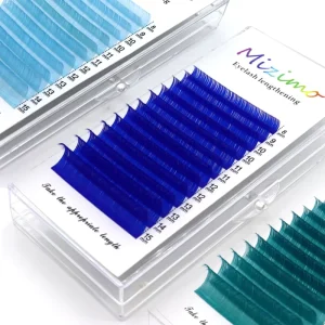 0.07mm Soft Multicolor Inspired Individual False Eyelashes Densely Arranged Vivid Tones Easy Fan PBT Material