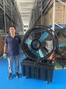 0.92m EC Motor Industrial Fan 110V 220V Spray Fan Humidifier Cooling Flexible Mist Fan Outdoor