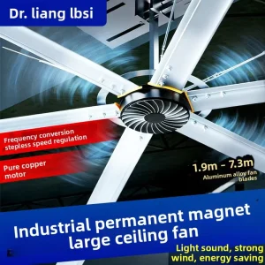 1.9M 7.3M 10ft 24ft Factory Large Big High Volume Vent HVLS Ventilation Fans Air Flow Custom Heavy Duty Industrial Ceiling Fan