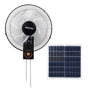 10 12.9 Inch 5 Blade 3 Speed AC DC Rechargeable Emergency Solar Ventilation Fan LED Light Mechanical High Velocity for Outdoor