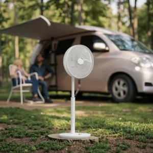 10-12.9 Inch 5 Blades Electric Air Cooling Fan Brushless Motor for Car RV Outdoor Hotel Use Oscillating Pedestal Remote Control