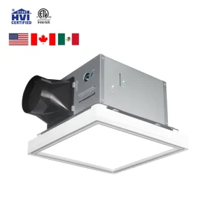 10″ AC Motor Inline Exhaust Fan Silencer 1 Sone 100 CFM Ceiling Bathroom Exhaust Fan with Light ETL Certification