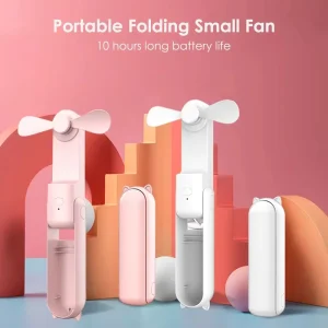 10 Hour Rechargeable Mini Portable USB Desk Fan Foldable Handheld with Power Bank Air Cooling for Home Travel Work