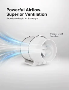 10 Inch Electric Low Noise 200P Oblique Flow Duct Fan 12 Blades for Kitchen Exhaust Ventilation Air Supply Industrial Exhaust
