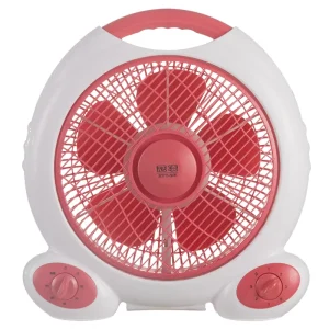 10 Inch Pink Copper Motor Ventilation Fan 5 Plastic Spanish Style Leaves Mechanical Control Portable Home Hotel Bedroom US Plug