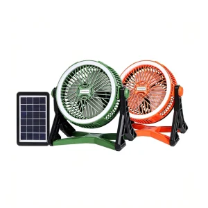10 Inch Solar Table Fan 6W Rechargeable Desk Fan with 13200mAh Battery Stepless Speed Outdoor Fan with Anti Mosquito Light