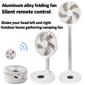 10 Inches Remote Control Aluminum Alloy Folding Fan Outdoor Home ultra Quiet Gathering Camping Fan USB Table Floor Dual use Fan
