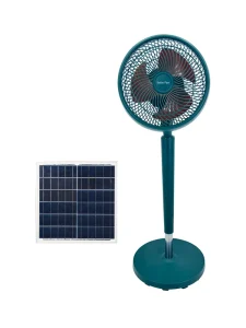 10-inch 15W High-Capacity Lithium Battery DC Rechargeable Solar Fan Outdoor Hotel Use Plastic Mechanical
