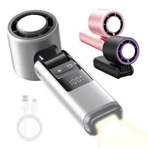 100 Levels Coolness Handheld Turbo Fan Digital Screen Display Ice Cooling Fan 2400mAh Mini Portable Pocket Fan