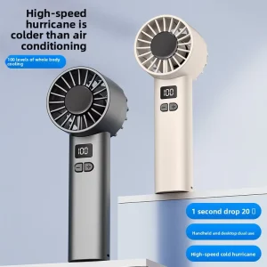 100 Levels Smart 3 speed Handheld Fan Long Battery Life Compact Outdoor USB charged Mini Fan Silent Operation