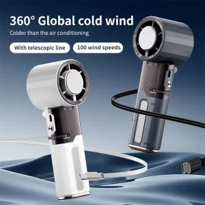 100 Speed 6000mAh Ultra High Speed Mini Handy Fan Rechargeable Power Bank Portable Personal Hand Held Electric Fan for Outdoor