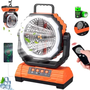 10000 MAh F8 Portable Rechargeable Outdoor Camping Fan USB Table Fan with LED Light and Gift for Children Power Supply