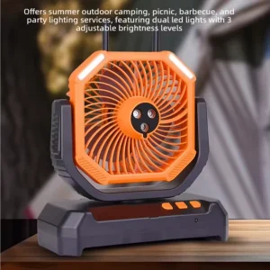 10000mAh Portable Rechargeable Outdoor Camping Fan Type C Table Fan