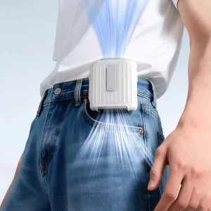 10000mAh USB Rechargeable Battery Wearable Neck Waist Clip Fan LED Light Mute 3 in 1 Portable Outdoor Camping Household