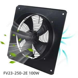 100W Square Outer Rotor Axial Flow Fan Low Noise Oil Fume Exhaust Fan Industrial Powerful Exhaust Fan Ventilation