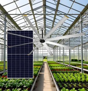 10FT Solar HVLS Fan Commercial Greenhouse Climate Control System Agricultural Ventilation Air Circulation Energy Saving System