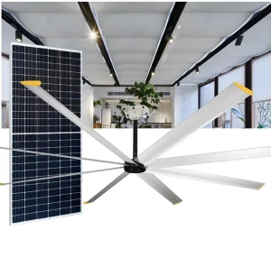 10FT Solar HVLS Fan for Industrial Warehouse Factory Ventilation Air Circulation System High Volume Low Speed Ceiling Fan