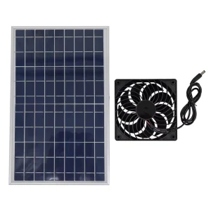 10W Solar Panel Powered Solar Fan for Pet Livestock Outdoor Ventilation and Air Exhaust System