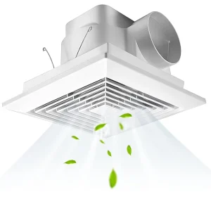 10inches Quiet 110CFM Square Bathroom Exhaust Fan 85V 265V Touch Control 1 Year Warranty Home Office Shower Easy Installation
