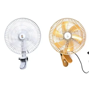 11 Inch 12V 24V Car Clip Fan 6 Blade Strong Wind Oscillating Cooling Refrigeration Fan for Trucks RVs Vans High Airflow Large