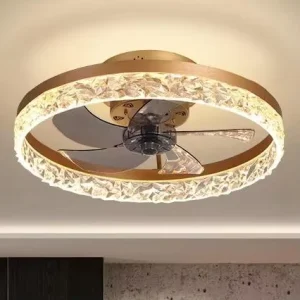 110V LED Ceiling Fan Light for Bedroom Dining Living Room Remote Control Switch Dimming Color Adjustment