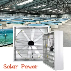 1110W Solar Brushless DC Motor IP68 Waterproof Industrial High Volume Exhaust Fan with App Control for Indoor Aquaculture
