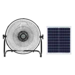 12 16 Inch Solar Powered Fan 3 Wind Gears Rechargeable Solar Standing Fan with Panel for Home Camping