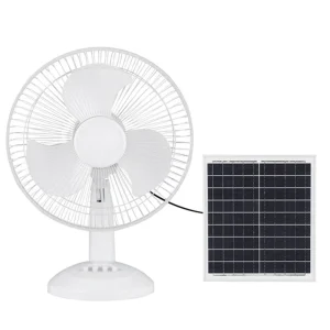 12 Inch 16 Inch Solar Powered Air Cooling Fan Rechargeable Solar Table Fan With Solar Panel Solar Fan with Lights