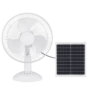 12 Inch 16 Inch Solar Powered Air Cooling Fan Rechargeable Solar Table Fan With Solar Panel Solar Fan with Lights