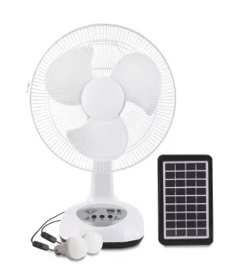 12 Inch Mechanical Eco Friendly Desktop Solar Fan Solar Charging Panel Lighting Color Box Packaging Summer Outdoor Home Use