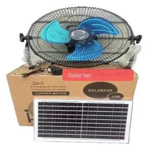 12 Inch Portable Rechargeable Black Floor Solar Standing Floor Fan with Removable Solar Panel System for Home Use