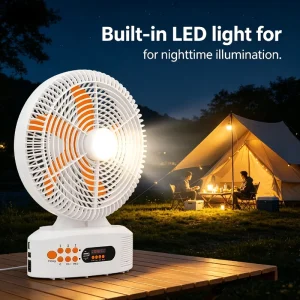 12 Inch Solar Rechargeable Fan Multifunction Desktop Fan Bluetooth Speaker Home Emergency Fan