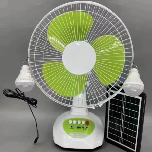 12 Inch Solar Rechargeable Table Fan with AC DC Featuring a Solar Panel