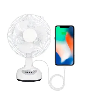 12 Inch Table Fan Ventiladores Solares Battery Electric Solar Rechargeable Fan