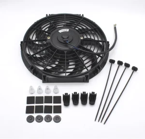 12 Inch Universal Slim Fan Push Pull Electric Radiator Cooling 12V Mount Kit Auto Parts VA0349