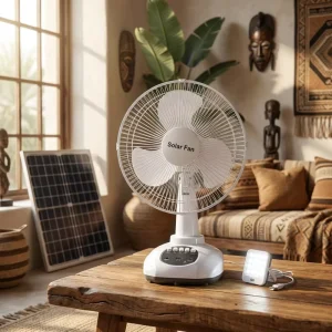 12 Inch air Cooling Fan Solar Energy Portable Fan with Quiet Operation and Battery Powered Design Solar Table Fan