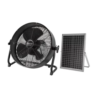 12 Inches Rechargeable Fan with Solar Panel 5 Leaf 12w Polycrystalline 6V Solar Electric Storage Fan Lie on the Ground Fan