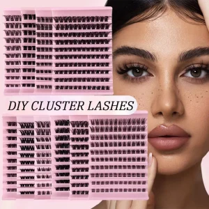 12 Rows Large Capacity 5D Baby Curved Lazy Three Part Fox Style Oblique Flying False Eyelashes Natural Fan Model 009