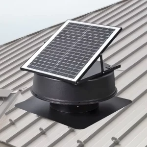 12” Solar Attic Roof Fan Brushless DC Motor High Efficiency No Electricity Required for Prefab House Kitchen Smoke