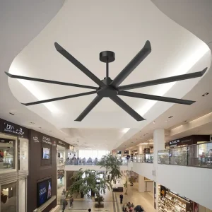 120 Inch 8 Blade DC Motor Ceiling Fan with Remote Control No Light 6 Speed Industrial Warehouse Use Modern Design