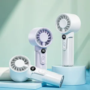 1200mAh Intelligent HD Digital Display Portable Wearable Mini Handheld Fan Mini Portable Cooling Handy Fan for Outdoor Use