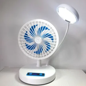 1200mAh Lithium Battery Usb Charging 7 Inch Small Adjustable Pc Standing Table Fan with Desk Led Light