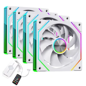 120mm ARGB PWM PC Cooling Fan Kit 4 Pack PC Case Fan with Hub and Remote Controller OEM ODM