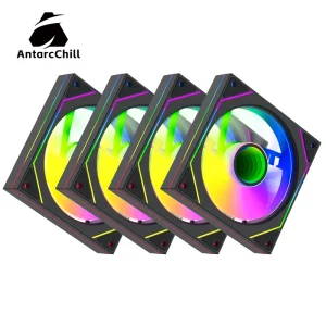 120mm Black RGB 12V PC Case Fan with Fluid Bearing Adjustable Speed High Efficiency Cooling Heat Dissipation