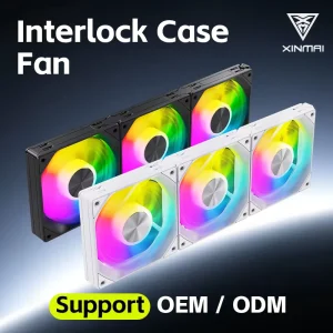 120mm Modular Interlocking ARGB PWM Case Fan Daisy Chain PC Cooling Fan 3 Pack Gaming Computer Fan OEM ODM