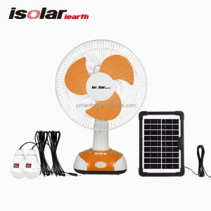 12Inch Rechargeable Table Fan Low Noise 25W Solar Portable Fan with Battery