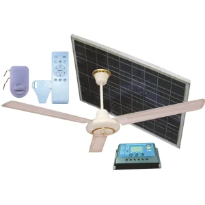 12V Battery Solar DC Wide Voltage 56 Inch Metal Brushless DC Motor Remote Control 5 Speed Emergency Inverter Ceiling Fan